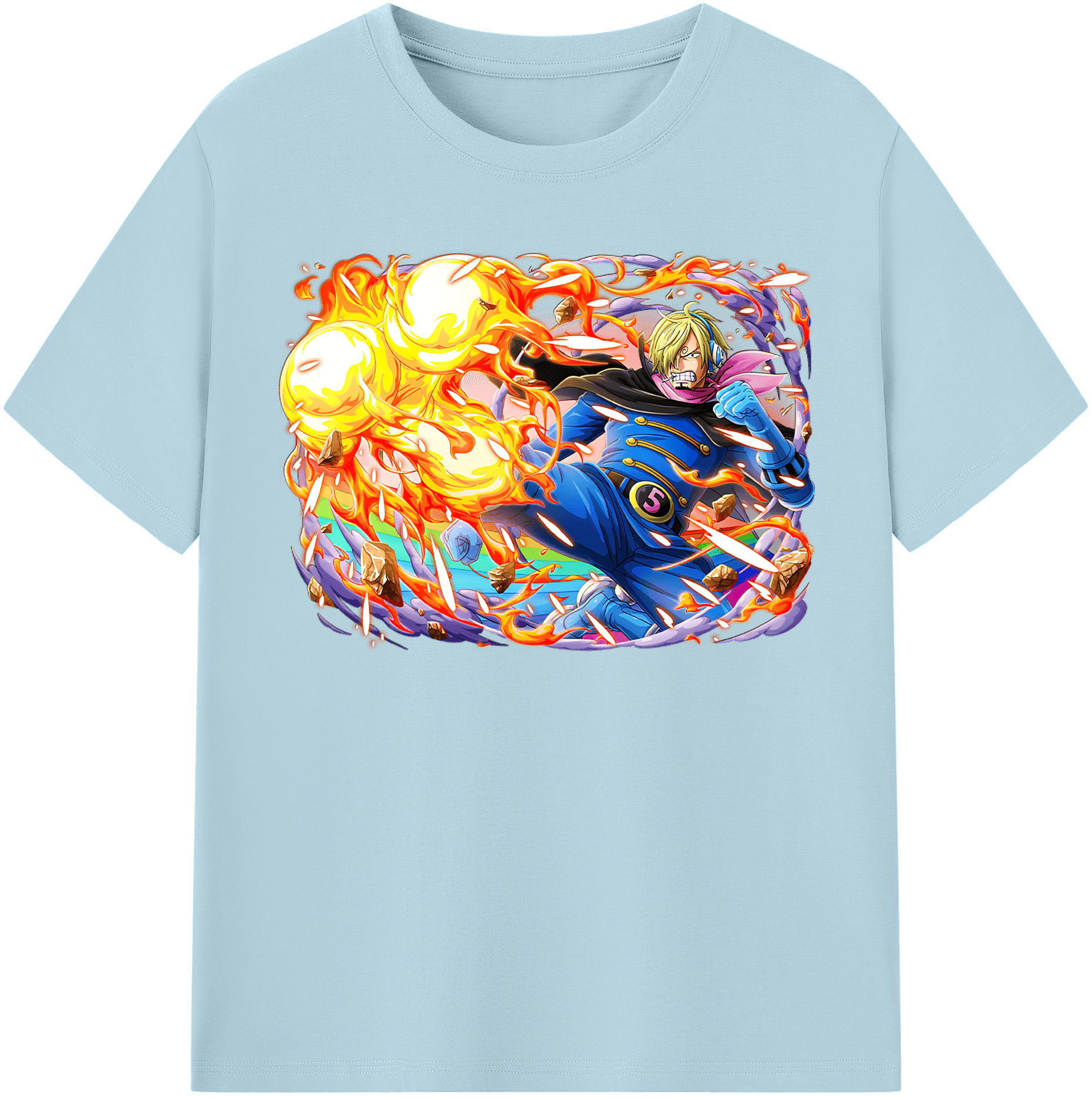 ワンピース サンジ ONE PIECE Sanji 綿100％半袖Tシャツ（フロントプリント）